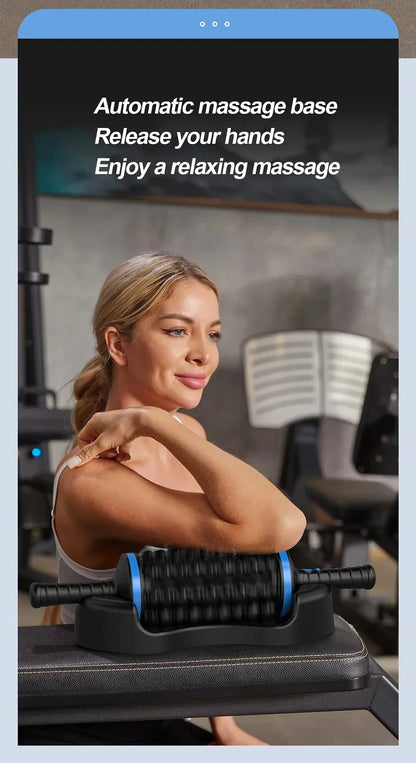 Cordless 360° Roller Body Massager — Rechargeable Percussive Vibrator for Muscle Relaxation, Back, Foot & Leg Therapy