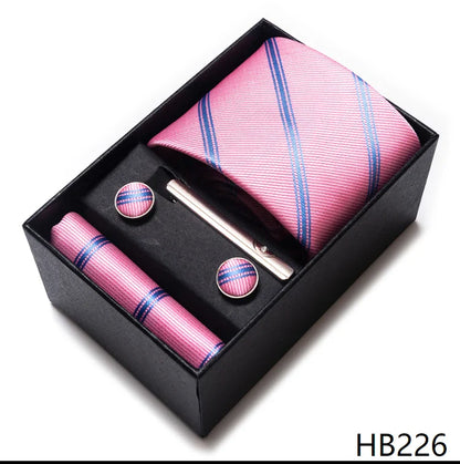 Men’s Tie and Pocket Square Gift Set – 2023 Mixed Colors Paisley Necktie in Box, Wedding Suit Accessory