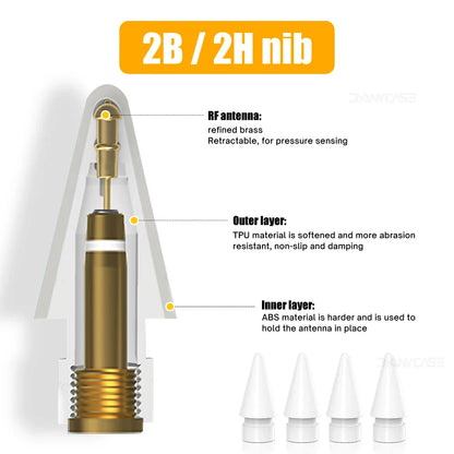 Apple Pencil Replacement Tip | Nib for 1st & 2nd Generation, 2H/2B 4.0 Transparent