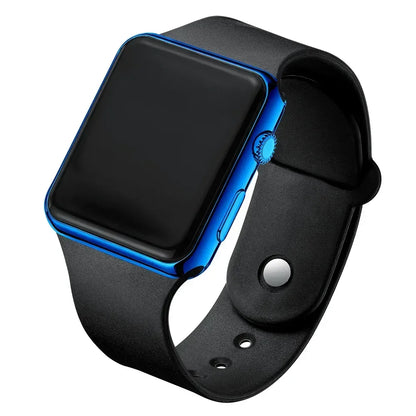Digital LED Sport Watch – Square Electronic Wristwatch for Men & Women, Casual Silicone Fashion Watch