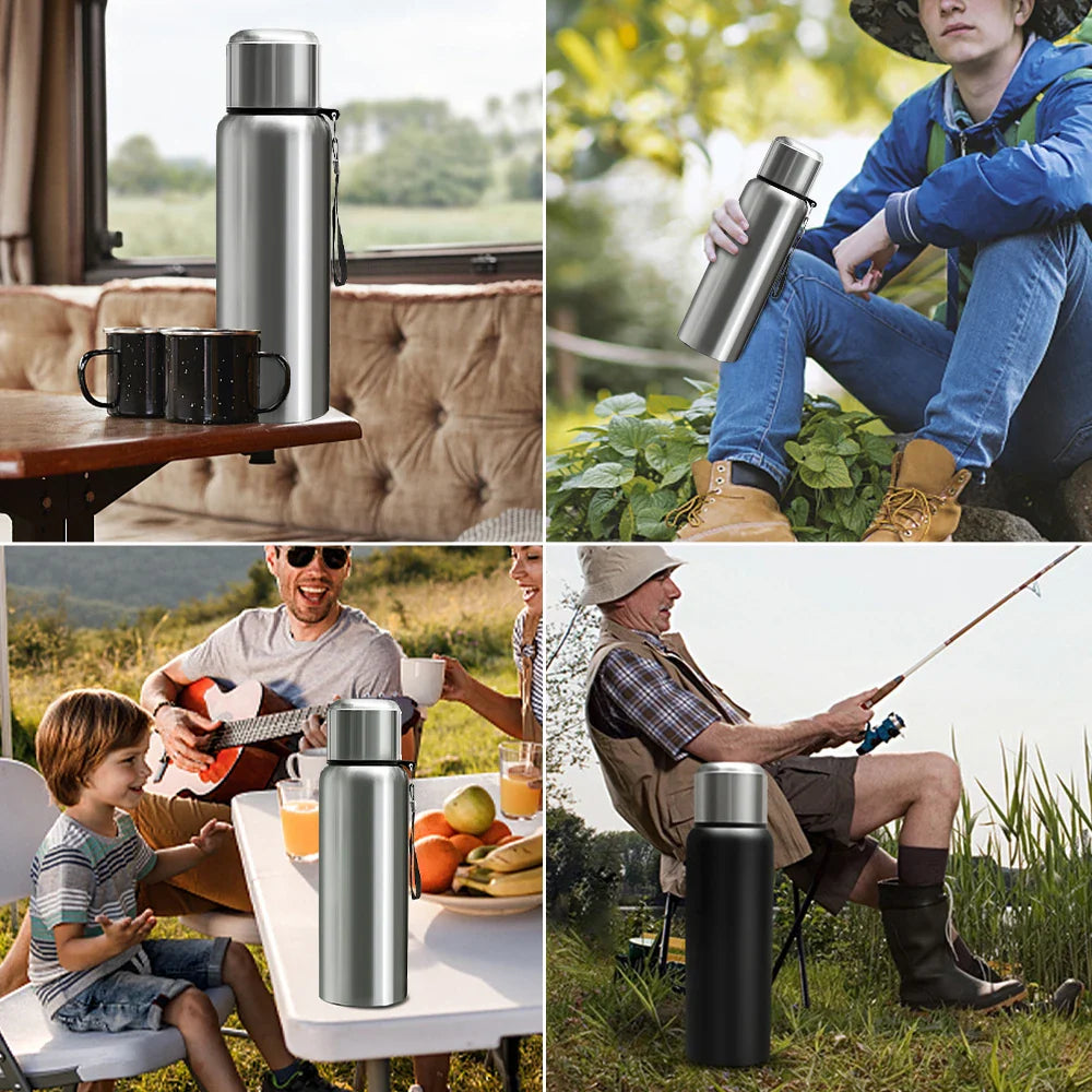 600-1500ml 316 Stainless Steel Thermos Bottle - LED Temperature Display, Thermal Mug, Vacuum Flask for Outdoor Camping