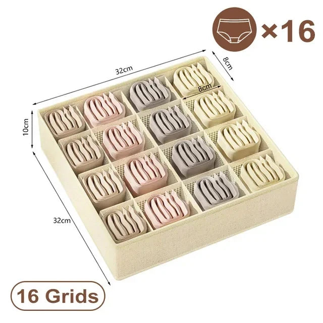 Underwear Organizer Storage Box – Bra, Panties & Socks Foldable Drawer Separator for Bedroom Wardrobe Clothes