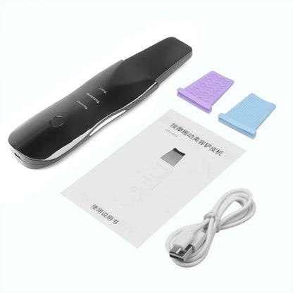 Deep Vibrating Skin Scrubber Facial Cleaner Spatula – Blackhead Remover & Pore Peeling Ultrasonic Facial Massager Tool