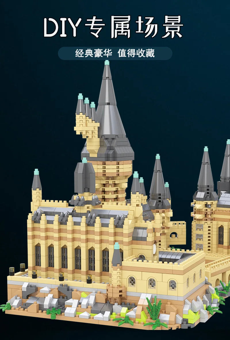 Magic Castle Building Blocks Set — DIY Wizardry School Model with Micro Bricks for Kids & Adults, Creative Assembly Toy Gift