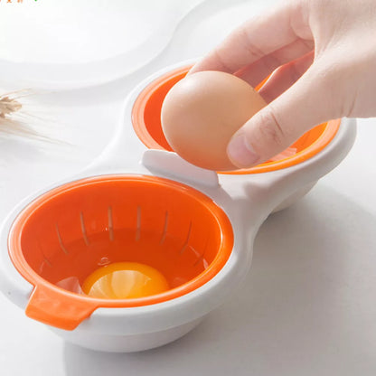 Innovative Double Cup Egg Boiler - Microwave Eggs Poacher & Stock Layer Egg Cooker