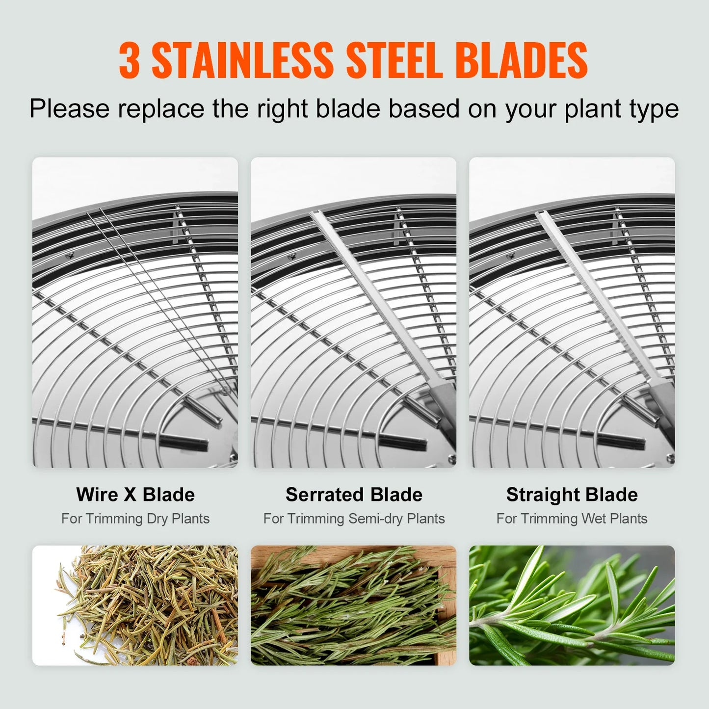 VEVOR 16/19/24 in Manual Leaf & Bud Bowl Trimmer — Stainless Steel Blades, Twist-Spin Cut, Clear Dome