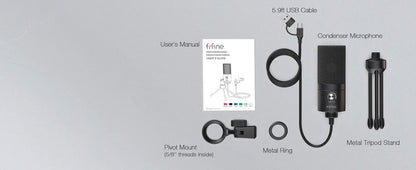 FIFINE K669 USB Condenser Microphone – Metal Recording Mic with Gain Knob for Home Studio, Podcasting & Voice-over