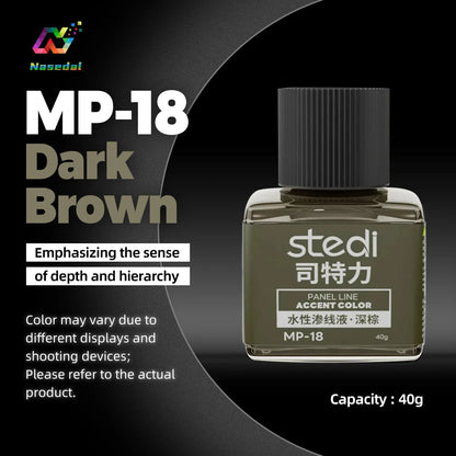 Stedi MP-10~MP-13 Weathering Acrylic Paint – 40g Gundam & Military Model Panel Line Painting Tool for DIY Hobby Crafts