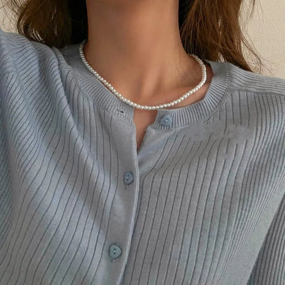 Imitation Pearl Heart Choker Necklace for Women – Trendy Party Clavicle Jewelry Gift