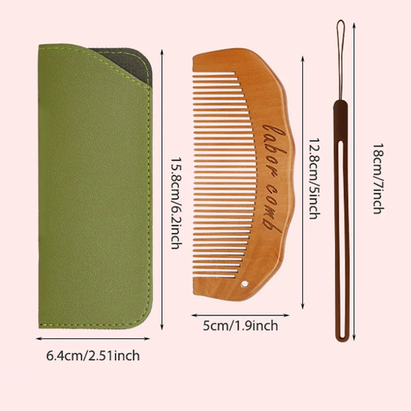 Women’s Birth Comb – Natural Wooden Labor & Delivery Essential for Hospital Bag