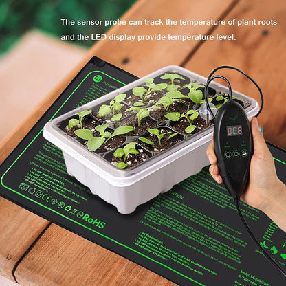 Upgraded Waterproof Seedling Heat Mat – 3 Sizes Heat Pad with 20℃-45℃ Digital Thermostat for Hydroponic Germination