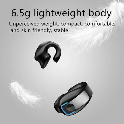 Ear Clip Wireless Bluetooth Earphones – Bone Conduction TWS Sport Headset with Mic, Noise Cancelling & High-Quality Sound for Active Use