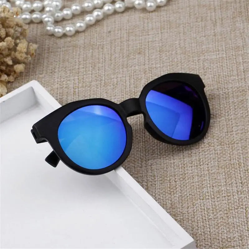 Kids Retro Round Sunglasses – Colorful Reflective UV400 Eyewear for Boys & Girls