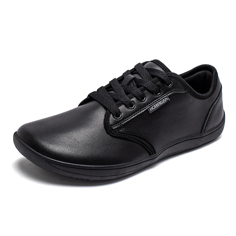 HOBIBEAR Unisex Wide Barefoot Shoes – Zero Drop Minimalist Sneakers for Men & Women, Artificial Leather Trail Walking Shoes