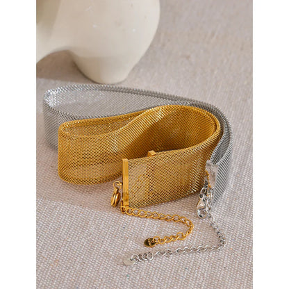 Yhpup 26mm Stainless Steel Wide Choker Necklace & Bracelet Bangle – Fashionable Waterproof Summer Jewelry