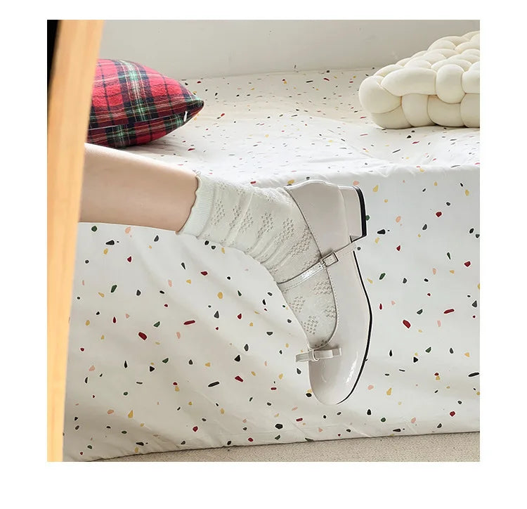 Spring Autumn Wine Red Mary Jane Shoes – Women’s Low Heel Leather Flats with Butterfly Knot & Round Toe