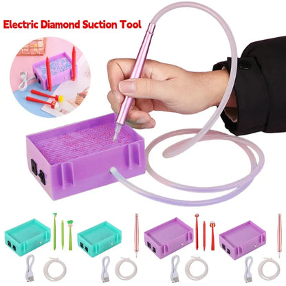 DIY Electric Diamond Painting Pen Set — Portable USB Vacuum Suction Kit
