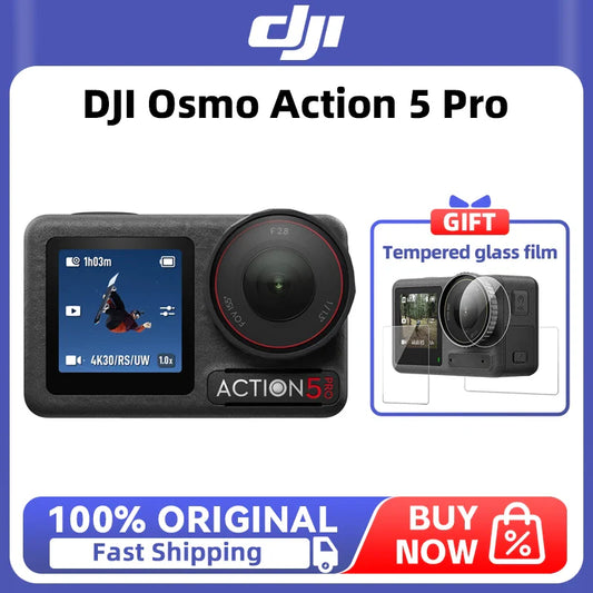 DJI Osmo Action 5 Pro – 4K Camera with 1/1.3" Sensor, 4-Hour Battery, 360° HorizonSteady & Robust Stabilization