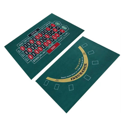 Double-Sided Tabletop Casino Felt Layout Mat – Professional Poker, Texas Hold'em & Blackjack for Roulette Games