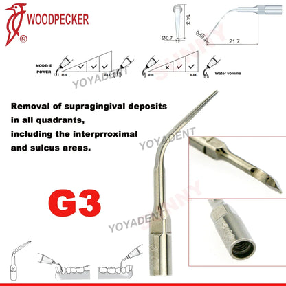 Woodpecker Dental Scaler Tips – Ultrasonic Tooth Cleaning, Endo & Perio Scaling Tips, Fit EMS UDS Scaler Handpiece