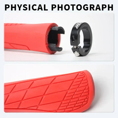 BUCKLOS Ergonomic MTB Handlebar Grips — Comfortable Soft Rubber Lock-On Bicycle Grips for Mountain Bikes