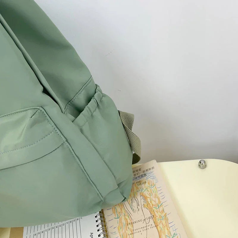 Simple Solid Color Casual Backpack | Lightweight Multifunctional Bag for School & Travel