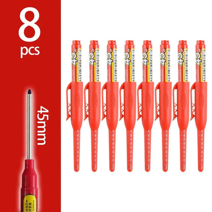 45mm Deep-Hole Carpenter Marker Pen - Long-Nib Woodworking Marking Pen for Measuring & Construction