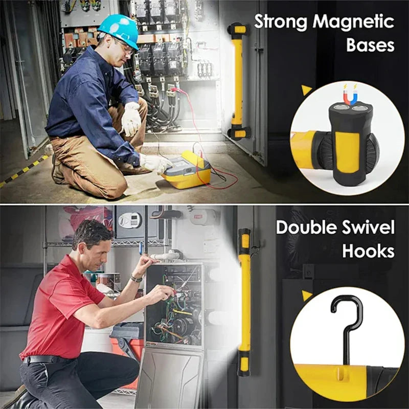 Super Bright Magnetic LED Work Light – Built-in 5200mAh Rechargeable Underhood Lamp for Car Repair & Outdoor Lighting