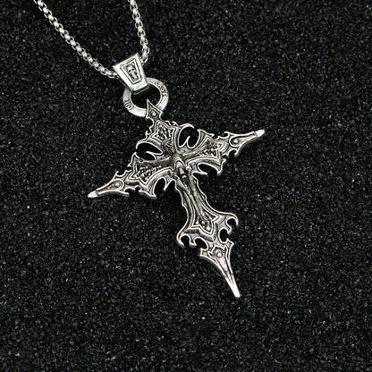 Retro Gothic Skull Cross Necklace - Personalized Halloween Pendant Jewelry for Men and Women