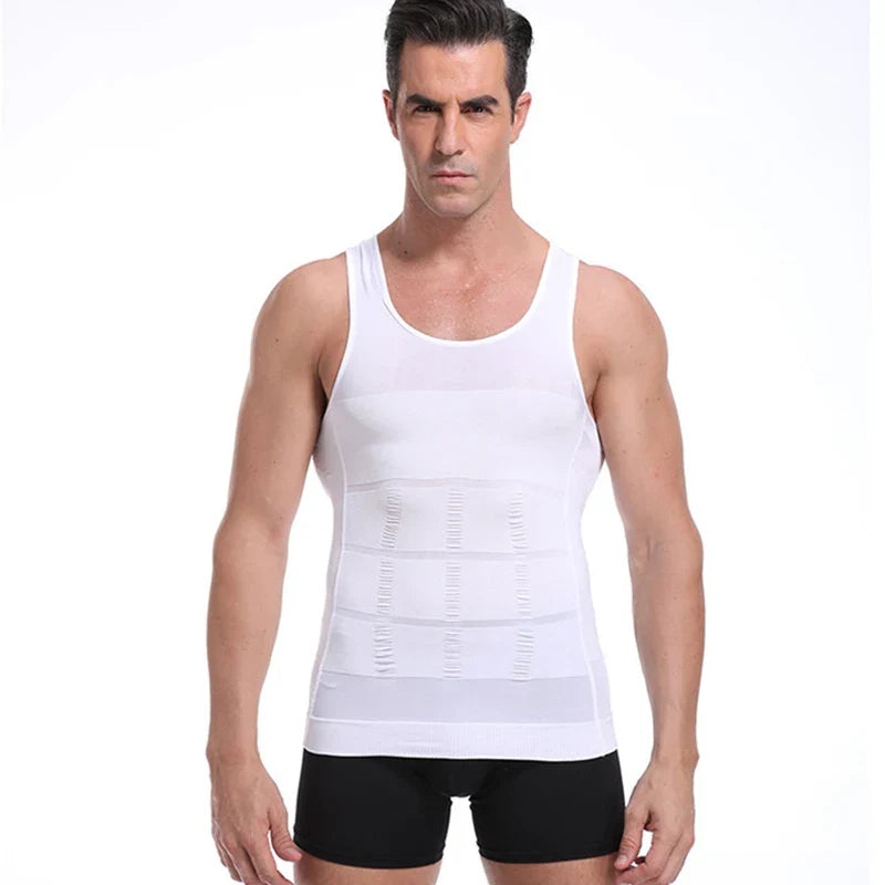 Men’s Slimming Shapewear Corset Vest — Compression Tummy Control Waist Cincher Sports Shirt