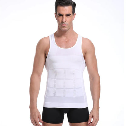 Men’s Slimming Shapewear Corset Vest — Compression Tummy Control Waist Cincher Sports Shirt