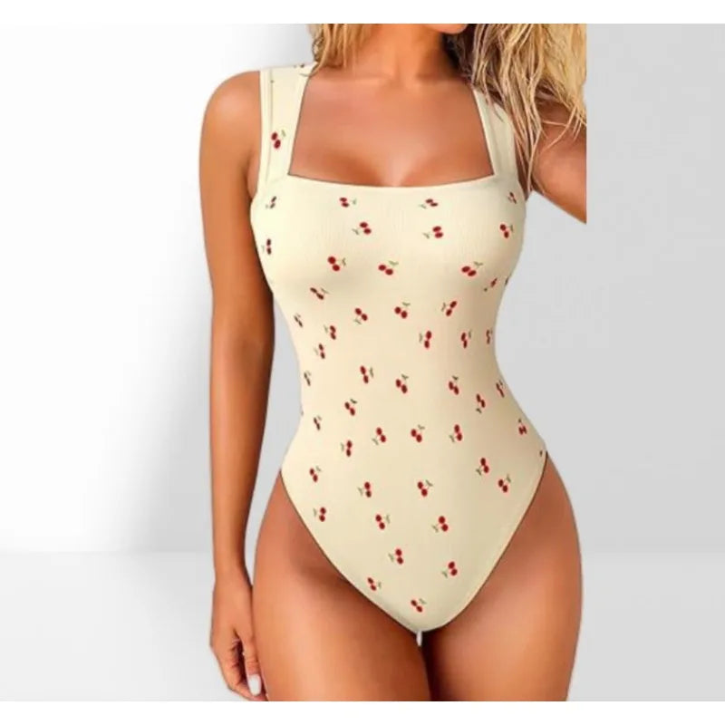 Women’s Sleeveless Knit Bodysuit – Summer Sexy Off-Shoulder Bodycon Jumpsuit, Casual Stretchy Street-Style Short Jumpsuit