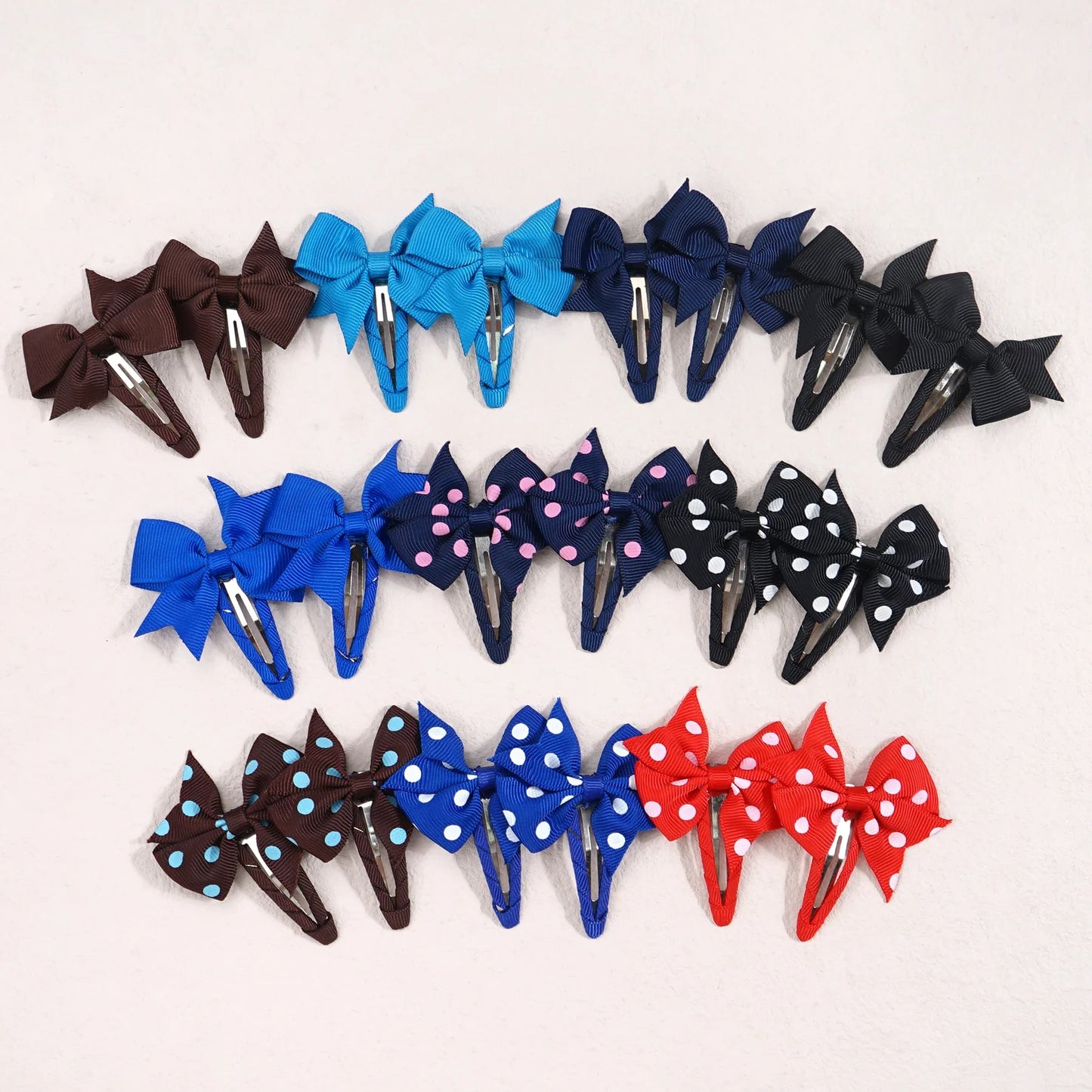 20pcs Snap Hair Clips with 2-Inch Grosgrain Ribbon Bows – No Slip Barrettes for Infant, Toddler, Baby Girls