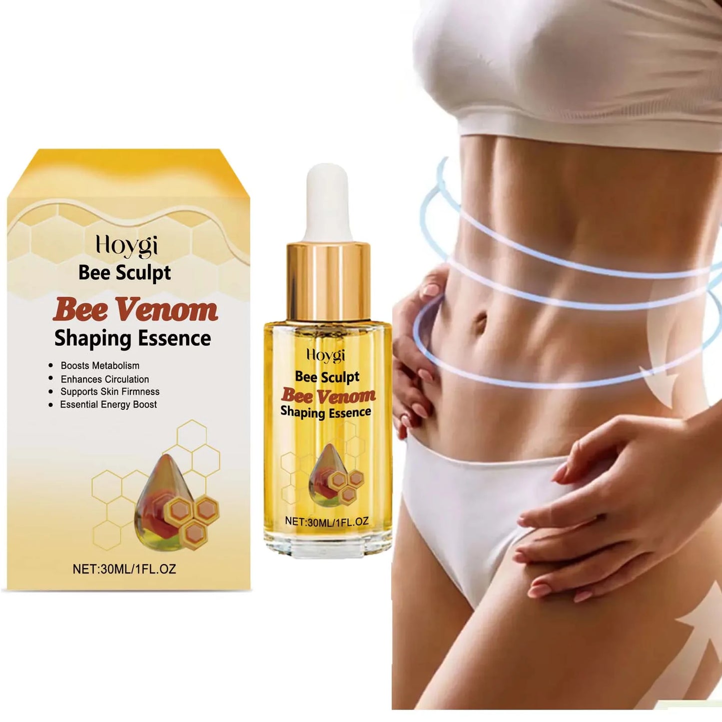 Bee Venom Shaping & Firming Body Oil – Anti-Cellulite Fat Burning Massage for Weight Loss