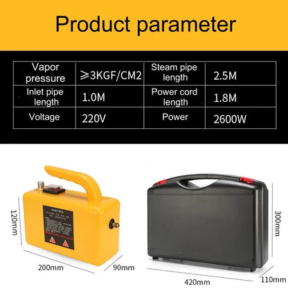 2600W 220V High-Temperature Steam Cleaner - Portable Sterilization Pressure Washer for Home, Car, Kitchen & AC