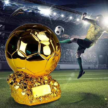 25cm Golden Balloon Football Trophy - Excellent Player Award, Competition Honor, Customizable Reward, Best Gift for Home Decor