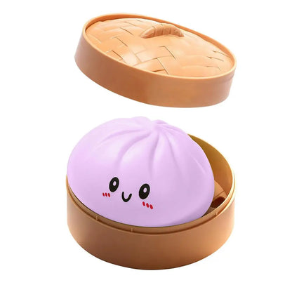 Realistic Giant Dumpling Squishy Toy – Soft TPR Bamboo Steamer Fidget Stress Relief & Creative Gift