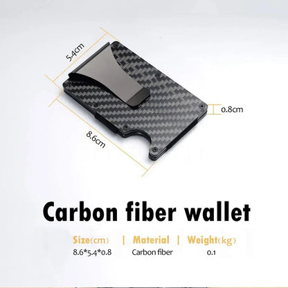 RFID Carbon Fiber Metal Wallet for Men – Slim Minimalist Card Holder, Thin Small Money Clip Purse
