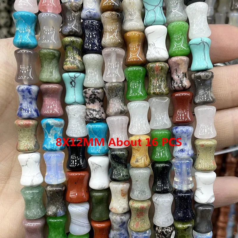 Natural Gemstone Beads - Agate Quartz Turquoise Faceted Rondelle Spacer Beads for DIY Jewelry Making & Bracelets
