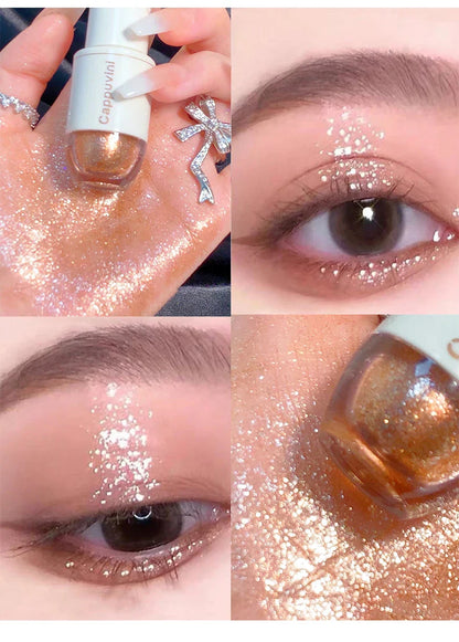Cappuvini Star Dots Liquid Eye Shadow, Pearlescent High Gloss, Fine Flashing for Easy Application, Dazzling Liquid Eye Shadow