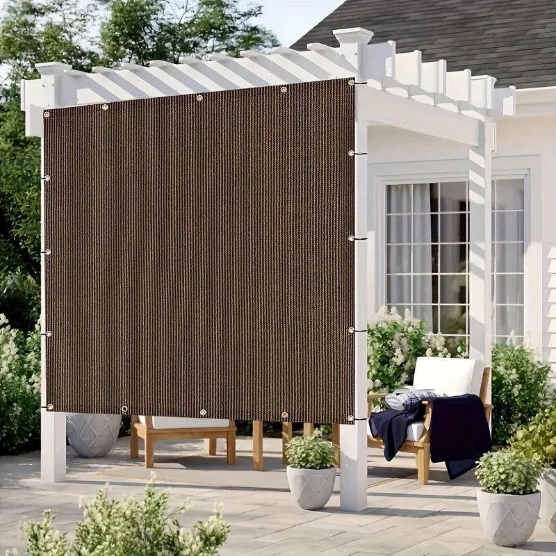 Brown UV Protection Sun Shade Canopy - Durable Outdoor Shade Net for Travel, Picnics, Pools & Garden Use