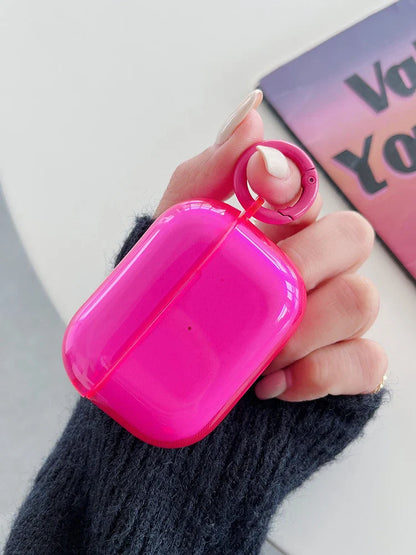 Fluorescent Candy Color Earphone Cover for Apple AirPods 1/2/3/4 & Pro 3 — Crystal Clear Soft TPU Transparent Protective Case