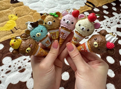 Kawaii Ice Cream Bear Figure - Capsule Blind Box Bead Chain Bag Pendant & Birthday Gift Toy