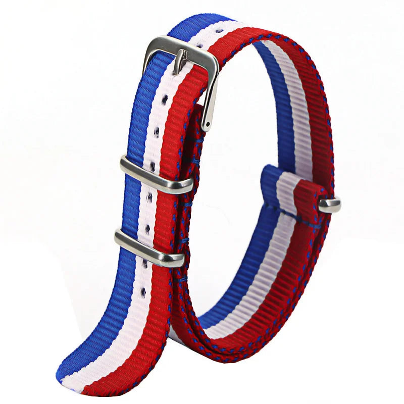 Nylon Watch Strap 16mm 18mm 20mm 22mm — Waterproof Army Sport Watch Band Replacement Belt