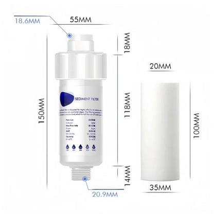 PP Cotton Pre-Filter Water Filter Cartridge – Heavy Metal Removal Purifier for Household, Washing Machine & Shower Water Filtration System