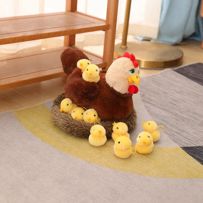 Swan & Chick Family Plush Toy — Lifelike Mother and Baby Stuffed Animals with Nest for Kids