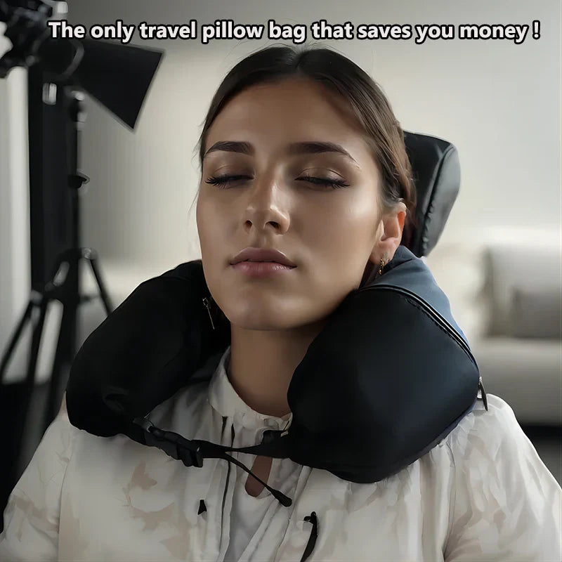 Multifunctional Neck Pillow Crossbody Bag – Unisex Travel Pack for Students, Convenient and Space-Saving Design