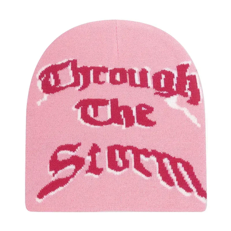 Y2K Letter Knitted Beanie Cap – Unisex Winter Autumn Warm Ski Skullcap, Hip Hop Streetwear Ear Cover Hat for Men & Women