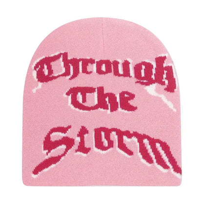 Y2K Letter Knitted Beanie Cap – Unisex Winter Autumn Warm Ski Skullcap, Hip Hop Streetwear Ear Cover Hat for Men & Women