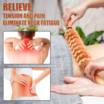 Curved Wooden Cellulite Roller – Body Shaping Massage Tool for Stomach & Lymphatic Drainage Therapy